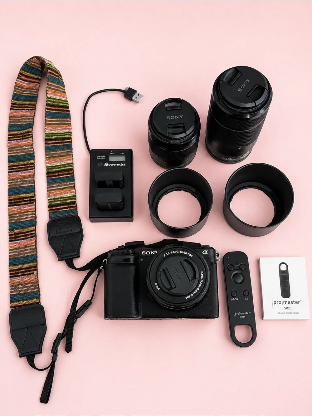 Sony a6000 Black Mirrorless Camera Kit with lenses and charger included
